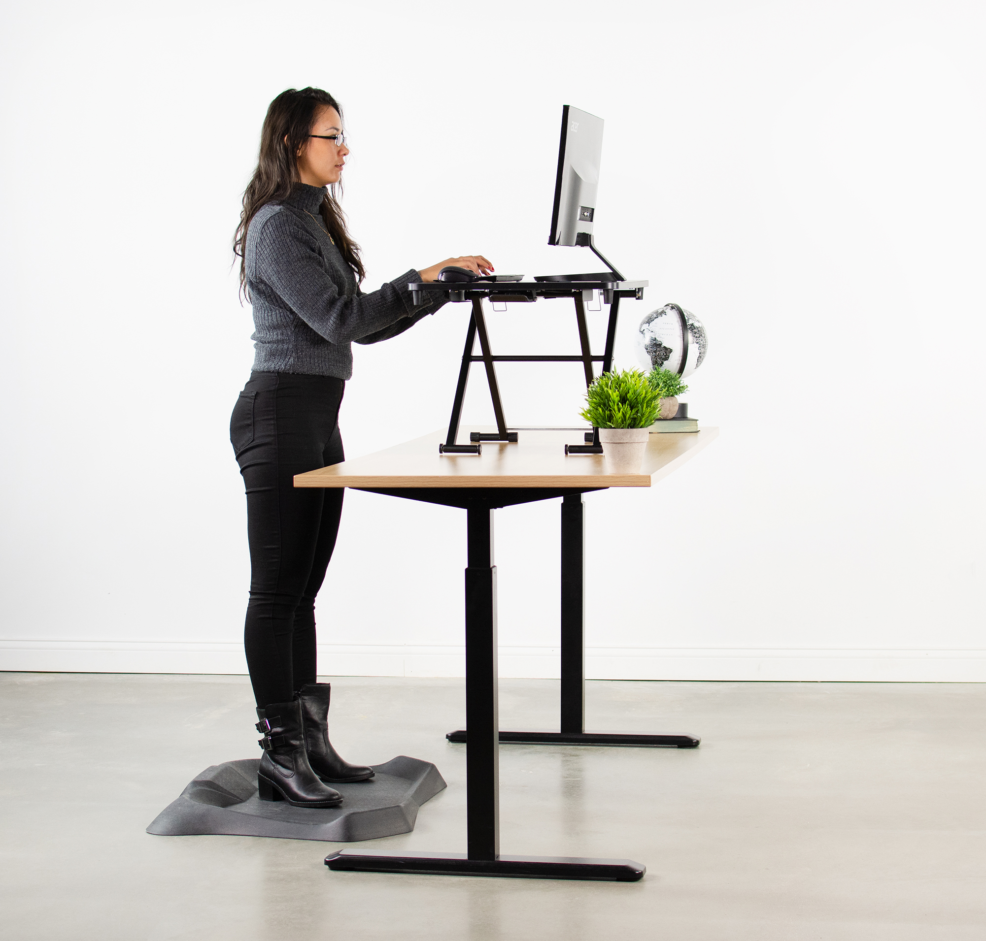 Vivo Small Standing Desk Converter Step Less Height Adjustable