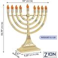 thumbnail image 3 of Electric Hanukkah Menorah LED Bulbs - Batteries or USB Powered - 4' Cable Included Battery Hanukkiah Chanukah Lights By Zion Judaica - Gold, 3 of 6