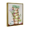 thumbnail image 3 of Stupell Stacked Potted Herbs Garden Botanical & Floral Painting Gold Floater Framed Art Print Wall Art, 3 of 6