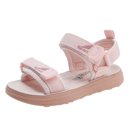 

HTGFGMGW Kids Summer Shoes Cartoon Sandals Summer Soft Sole Casual Shoes Children Sports Beach Shoes Middle And Big Children Sandals for Girls Toddler Shoes Pink
