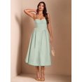 thumbnail image 7 of Mint Green Spaghetti Strap Fit & Flare Midi Dress For Elegant Day To Evening Wear, 7 of 7