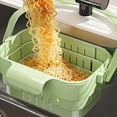 thumbnail image 6 of Hanging Kitchen Colander with Handle, Retractable Sink Drain Basket - Space Saving Strainer for Pasta Fruit and Vegetable Washing (Beige), 6 of 9