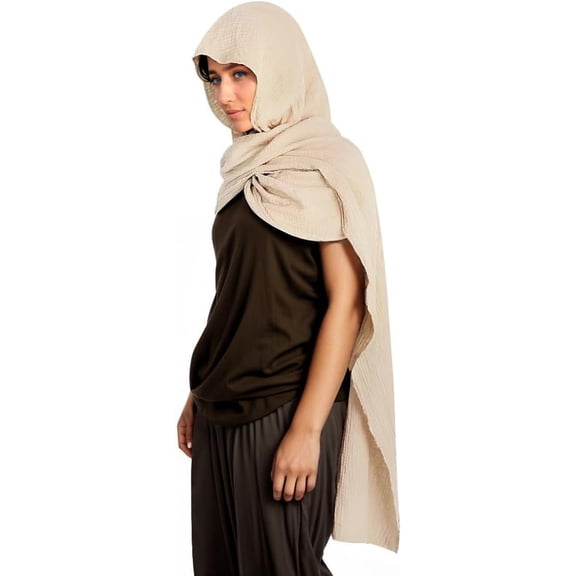 Medieval Cape Shawl Scarf Hooded Scarf Linen Scarf