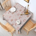 thumbnail image 2 of Pink Boho Bohemia Rainbow Hearts Pattern Square Tablecloth,Waterproof Square Table Cover,Wipeable Spillproof Washable Table Cover for Home Kitchen Party Decor 60"x60"(152x152cm), 2 of 6