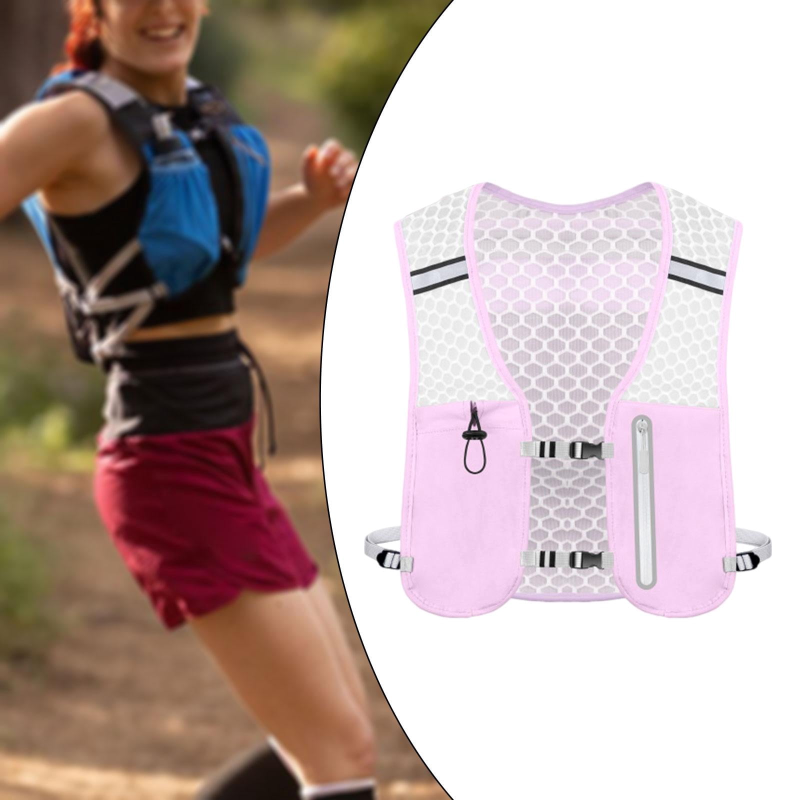 QccHieUs Running Vest Pack 2 L with Adjustable Waistband Outdoor Sports Bag for Women Men violet
