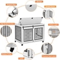 thumbnail image 6 of Seizeen Dog Crate, Inside Dog Kennel Furniture, Large Dog Crate Furniture for 2 Dogs with Divider, Sliding Door & Side Door, Fixed Wheels, Openable Top, 39.37''w x 25.20''d x 28.94''h, White, 6 of 11