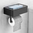 thumbnail image 2 of Portarrollos de papel higiénico Portarrollos de papel higiénico montado en la pared con caja de almacenamiento Caja de toallitas húmedas de acero inoxidable Portarrollos de papel para baño Cocina Auto, 2 of 10