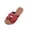 Red, variant on Summer Slippers Women Color Matching Round Head Fashion Metal Design Flat Casual Sandals Comfortable Outdoor Beach Daily Shoes, Black, 40