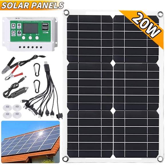 200W Solar Panel Kit with 100A Controller, 12V Battery Charger Maintainer w/ 100A Controller For Car Caravan Boat Marine Outdoor