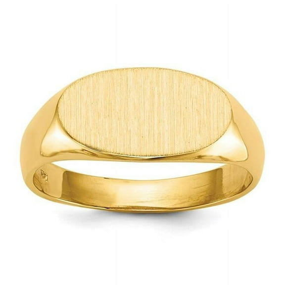 14k Yellow Gold Engravable Signet Ring (7.6mm x 13.3mm face)
