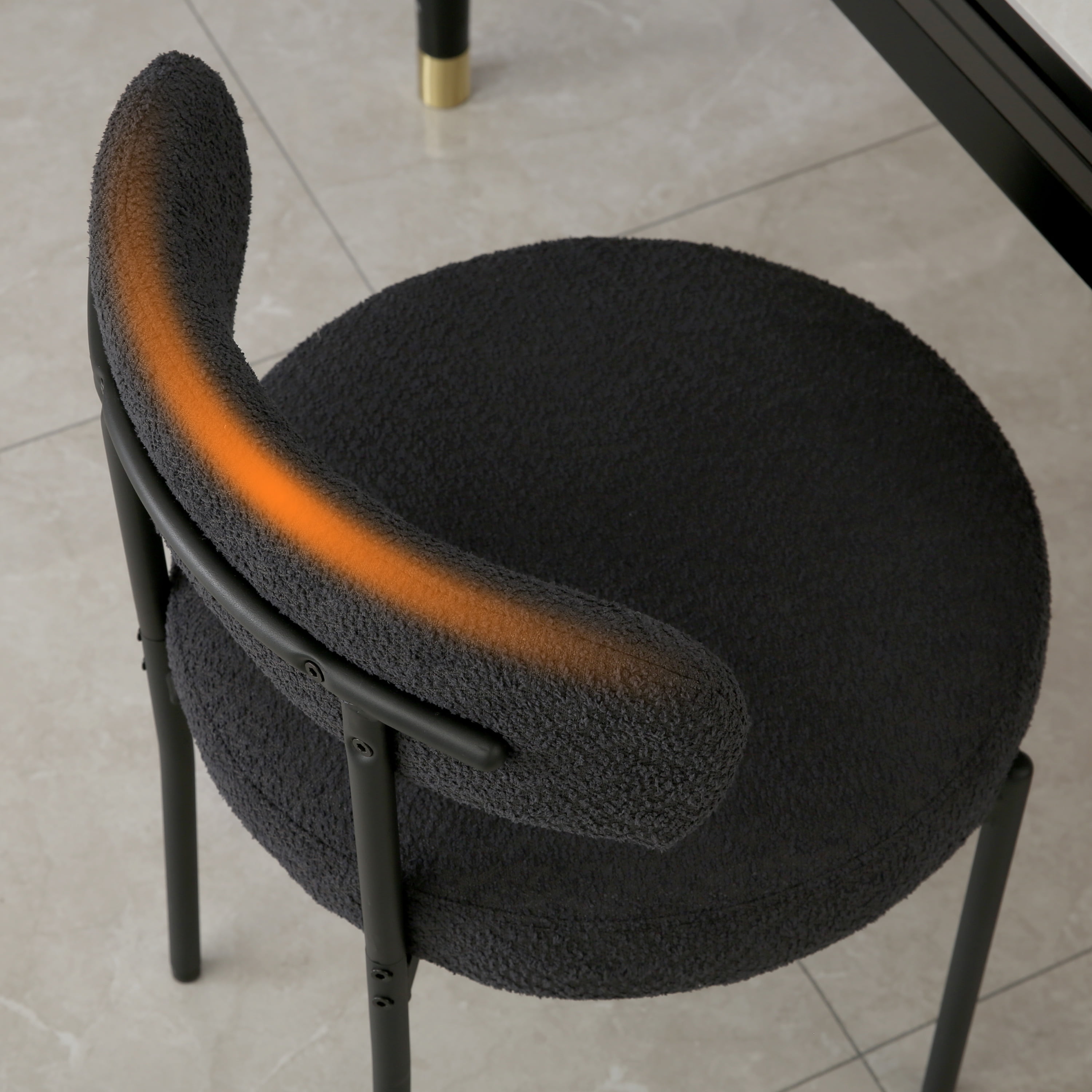 XINMICS Black Dining Chairs Set of 2, Mid-Century Modern Dining Chairs for Kitchen Dining Room