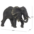 thumbnail image 3 of 10" x 7" Bronze Polystone Elephant Sculpture with Gold Detailing, by DecMode, 3 of 10