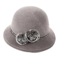 thumbnail image 1 of Bombín vintage para mujer, con flores, elegante sombrero de pescador para mujer, 1 of 5