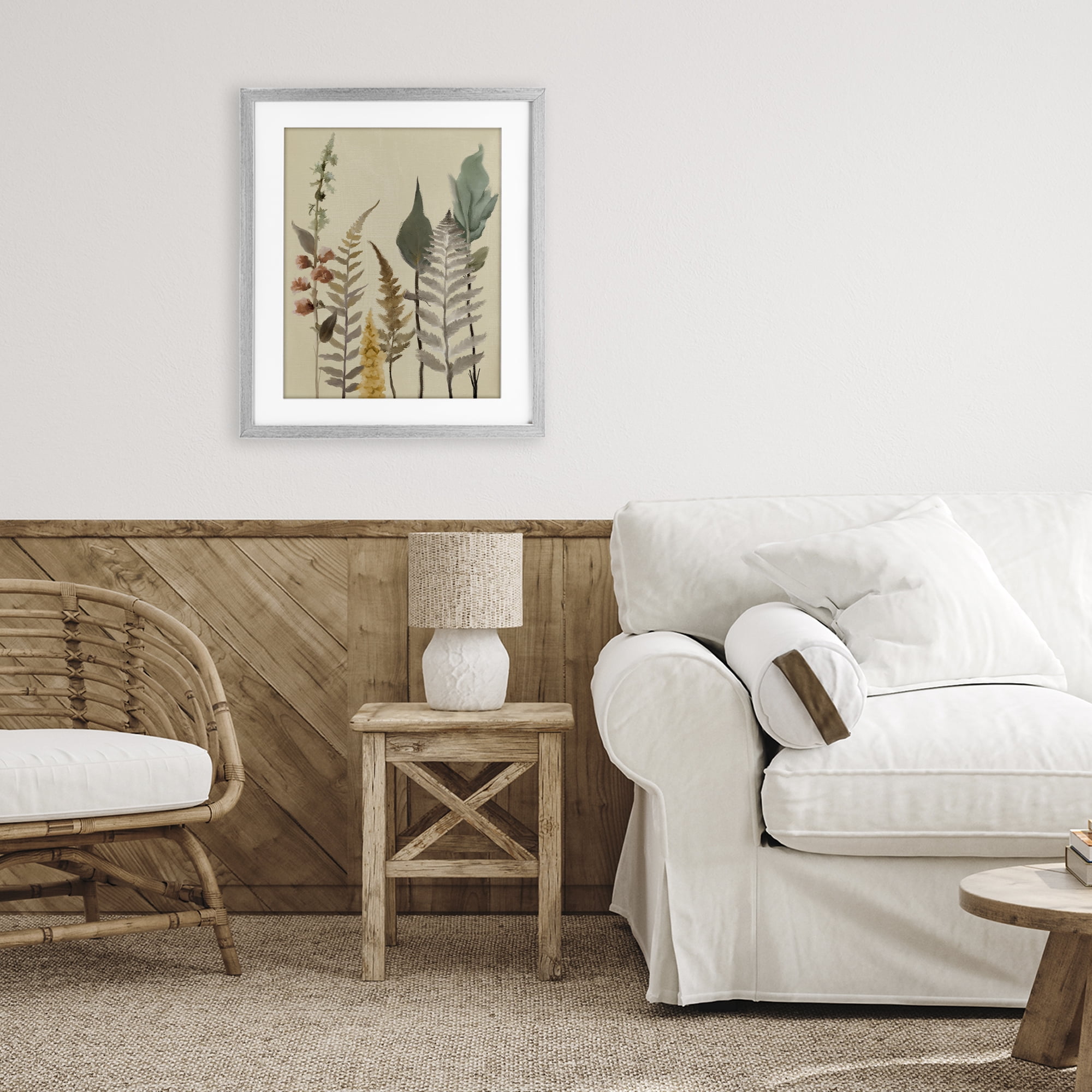 Stupell Industries Fall Botanicals Forest Ferns Gray Framed Print Under Glass, design by Elizabeth Medley
