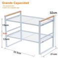 thumbnail image 2 of Organizador de Encimera de Doble Capa,Soporte de Especias para Despensa,Estantes de Almacenamiento de Cocina,Organizador de Especias para Gabinete para Armarios Vajilla Especias Platos, 2 of 9