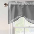 thumbnail image 3 of Grey Geometric Tie Up Valance Curtains for Windows, Kitchen Curtains Window Shades, Bohemia Tribal Farm Tribal Patterned Light Filtering Roman Curtain Valances for Bedroom/Bathroom/Cafe 54"x18", 3 of 9