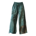 thumbnail image 4 of yunLCZ Wide Leg Pants Woman Holiday Style Retro Linen Floral Ethnic Print Casual Pants For Women – Comfortable Relaxed Fit Perfect For Summer Beach And Vacation Wear Office Slacks, 4 of 4