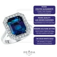 thumbnail image 4 of PEORA 7.75 Carats Created Alexandrite Lab Grown Diamond Ring in 14K White Gold, Color-Changing Emerald Cut, Size 5, 4 of 5