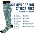 thumbnail image 2 of GZHJMY Daisy Dot Paisley Compression Socks, Knee High Running Socks for Women, Men, Sports, Running, Travel, Nurses, 2 of 7