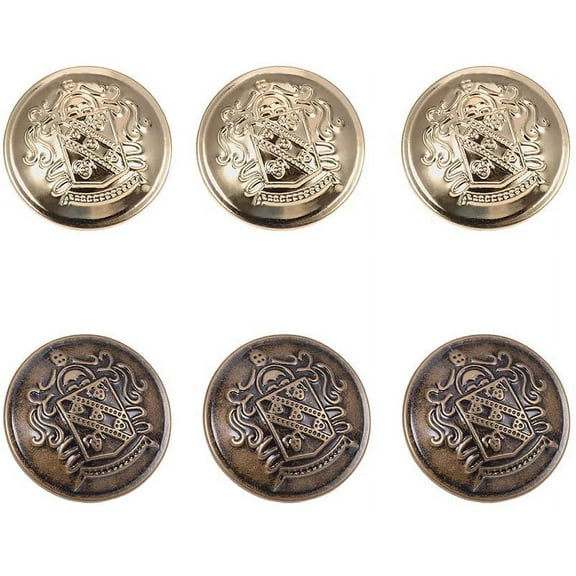 20pcs Flat Round Buttons 2 Colors Metal Buttons with Shank 25mm Retro Round Bronze Button Brass Sewing Buttons for Jeans Blazers Coats Uniform Suits Jackets Windbreaker