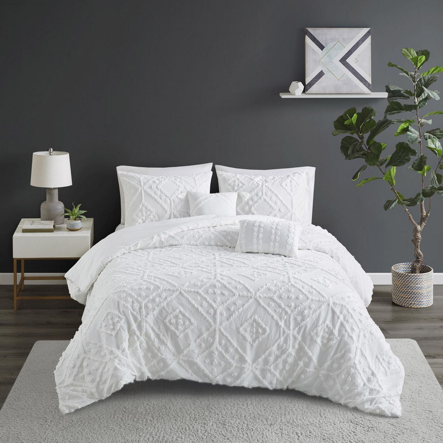 Home Trends 5pc Comforter Set, Hometrends 5pc Diamond Chenille Comforter Set, Double/Queen