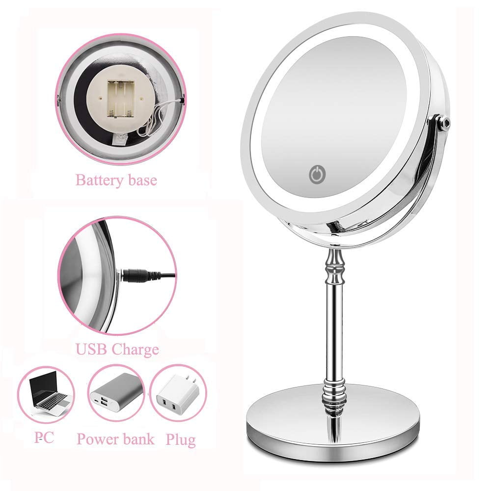 10 times magnifying mirror with lighting and magnifying function