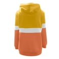 thumbnail image 5 of IROINNID Women's Long Sleeve Sweatshirt Turtleneck Mid-Length Color Block Stylish Patchwork Drawstring Tops Sweatshirt, Orange, 5 of 6