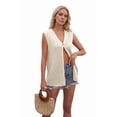 thumbnail image 3 of Knit Vest for Women Spring Summer V Neck Sleeveless Sweater Button Down Cardigan Casual Cute Tank Tops Apricot XL, 3 of 9