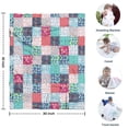 thumbnail image 4 of Blue Boho Pioneer Flower Patchwork Pattern Blanket,Comfortable Soft Flannel Throw Blanket,All Season,Warm Lightweight Blankets for Sofa Bed Couch Living Room Chair,30"x40", 4 of 4