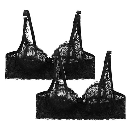 frariair Women s Sexy Underwire Lace Bras 2-Piece Set  Adjustable Straps Non-Padded Lingerie for Everyday & Special Occasions