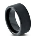 thumbnail image 2 of Charming Jewelers Tungsten Wedding Band Ring 9mm for Men Women Comfort Fit Black Pipe Cut Brushed Lifetime Guarantee Size 4.5, 2 of 5
