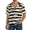 thumbnail image 3 of Sigee Gold Flamingo Print Men's Shirts Casual Button Down Short Sleeve Summer Beach Shirt Hawaiian Vacation Shirts Tee Shirt-Large, 3 of 7