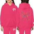thumbnail image 2 of Gyexs Teen Girls Clothes Size 12-13 Years Soft Comfy Jacket Bottoms, 2 Piece Tracksuit Sets (Hot Pink, 12-13 Years), 2 of 4