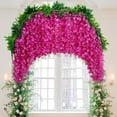 thumbnail image 6 of tzyudk Artificial Wisteria Vine Dark Purple Hanging Flowers for Ceiling Decor Wedding Party Home Garden Decoration Plastic Watermelon Red, 6 of 6
