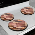 thumbnail image 2 of BaHomeck Electric Stove Burner Covers Set of 4,Round Metal Gas Stove Burner Covers 8 Inch and 10 Inch,Kitchen Decor,Wooden Wall Made Of Rectangular Planks In Various Shades, 2 of 2