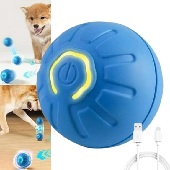 Viral Bouncy Ball for Dogs Chewy Viral Bouncing Ball Shaky Ball Toy for Dogs Shaking Dogs Ball Automatic Moving Dogs Toy Ball Light Up Dogs Ball for Small Medium Large Dogs, Type C - Blue