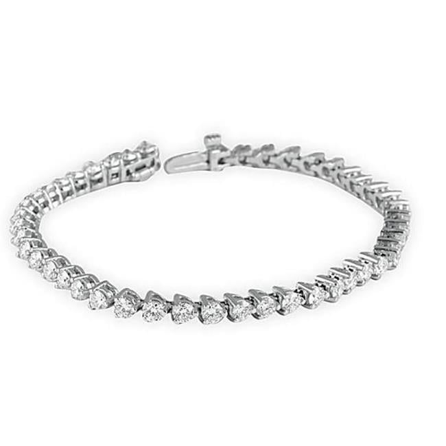 Harry Chad Enterprises 57201 Round Cut 5.40 CT Prong Set Diamonds Tennis Bracelet, White Gold