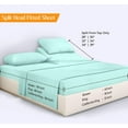 thumbnail image 3 of JS Sanders Collection 600TC Flex Top King Sheets for Sleep Number Bed - 100% Cotton 4 Pcs Top Split Sheets for Adjustable Bed, 34 Inch Down Sheets 18 Inch Deep Pocket - Aqua Blue, 3 of 8