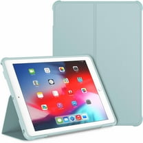 JETech Case for iPad 9.7-inch (2018/2017 Model, 6th/5th Generation), Double-fold Stand with Shockproof TPU Back Cover, Auto Wake/Sleep (Light Blue)