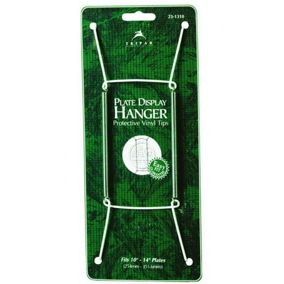 Tripar Plate Wire Hanger - Adjustable, White, Includes Hook and Nail, One Size