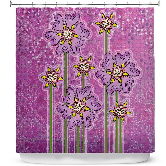 Shower Curtains 70" x 93" from DiaNoche Designs by Diana Evans - Purple Floral