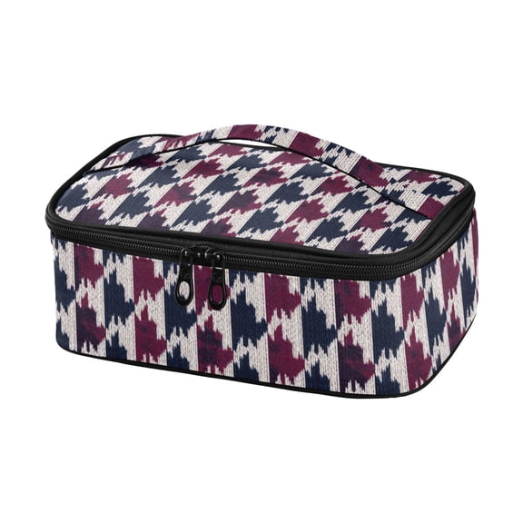 Haosy Insulated Lunch Box Reusable Small Cooler Lunch Bag Tote for Work School, Pied De Poule Pattern