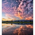 thumbnail image 3 of Clouds Duvet Cover Set, Reflection Pink Colored Clouds in Water Mirroring Scenic Weather Activity Picture, Decorative 3 Piece Bedding Set with 2 Pillow Shams, Queen Size, Blue, by Ambesonne, 3 of 3