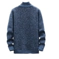 thumbnail image 4 of TOUMENY Men Sweater Long Sleeve Casual Half Zip Mock Neck Fleece Knit Pullover Solid Winter Warm Slim Fit Fashion Tops Dark Blue XXXL, 4 of 7