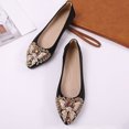 thumbnail image 4 of Zapatos planos con diamantes de imitación bailarinas de flores con suela blanda antideslizantes para boda, 4 of 9
