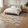 thumbnail image 3 of ODIKA 6'x9' Beige Geometric Archway Inspired Design Washable Area Rug Contemporary with Elegant Symmetry Non-Slip, Easy Care, for Family Room, Living Mater Bedroom, 3 of 7