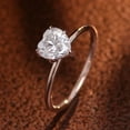thumbnail image 2 of Cora Jewellery 2CT Heart Moissanite Hidden Halo Engagement Ring For Women, 10K White Gold, 2 of 7