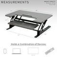 thumbnail image 5 of VIVO Gray Height Adjustable Standing Desk Riser, Tabletop Sit-Stand, Black Frame, 5 of 9
