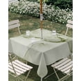 thumbnail image 2 of Outdoor Tablecloth with Umbrella Hole, Marble Sage Green Spillproof Waterproof Outdoor Table Cover, Modern Abstract Ink Painting Luxury Patio Tablecloths for Party/Garden/Picnic, Square 54"x54", 2 of 9