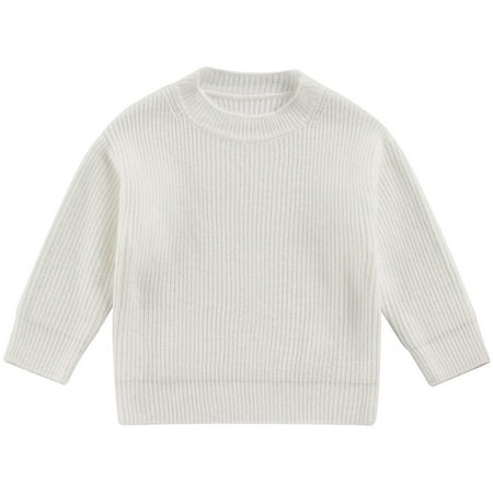 

Calsunbaby Kids Baby Girls Boys Knit Sweater Long Sleeve Oversized Pullover Knitted Sweaters Warm Crewneck Tops 12-24 Months